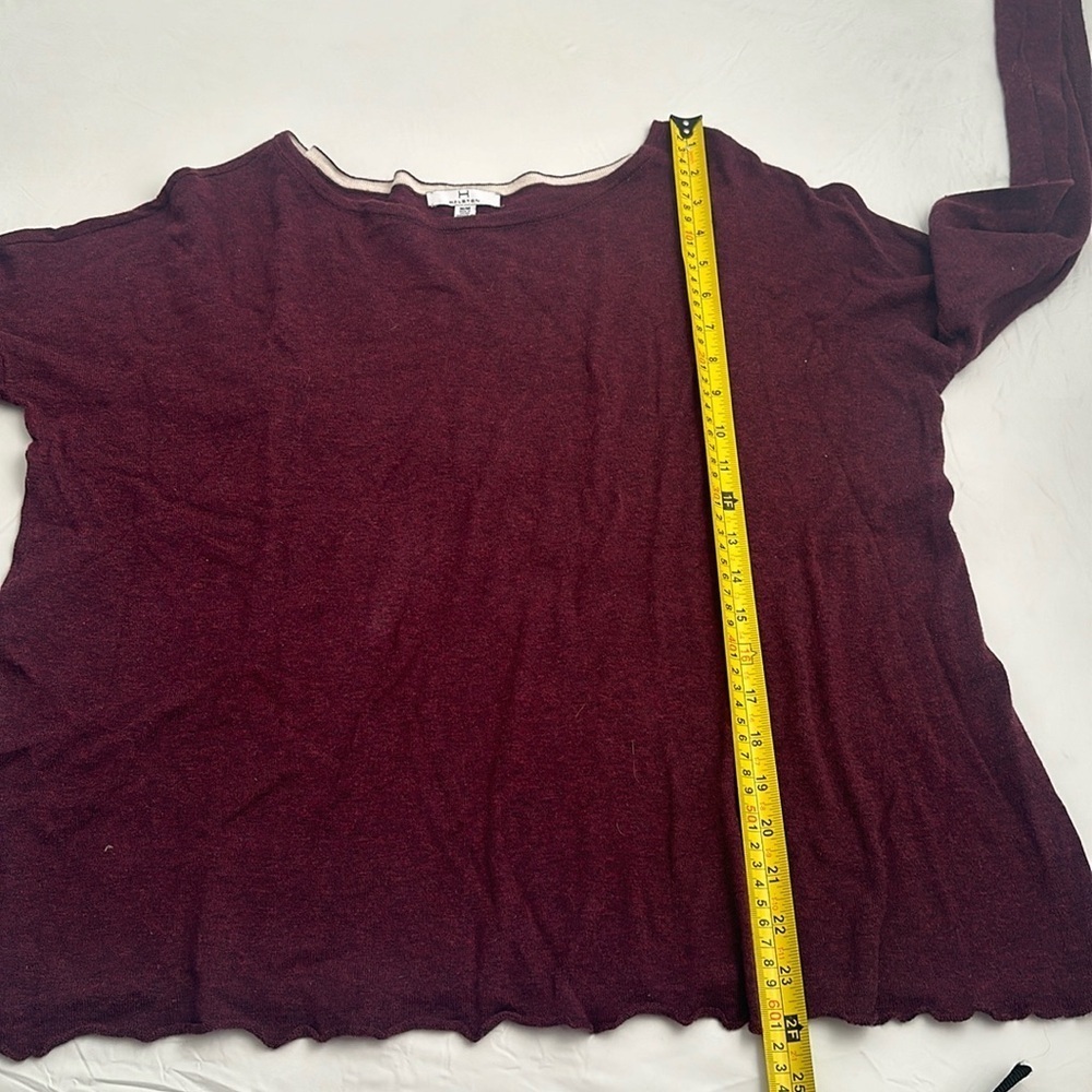 H by Halston Merlot wine color boatneck lightweight sweater - Picture 5 of 8